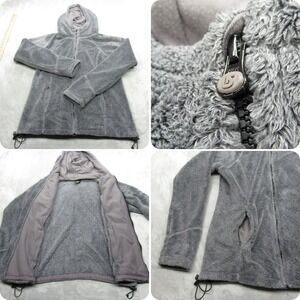 Burton Jacket Women Small Gray Pockets Hooded Dryride Super Soft Fleece Full Zip